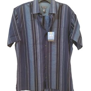 Van Heusen Men's S/S Shirt Button Casual New Blue
